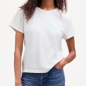 NWT Madewell White Cotton Perfect Crewneck Short Sleeve Tee Size XXS